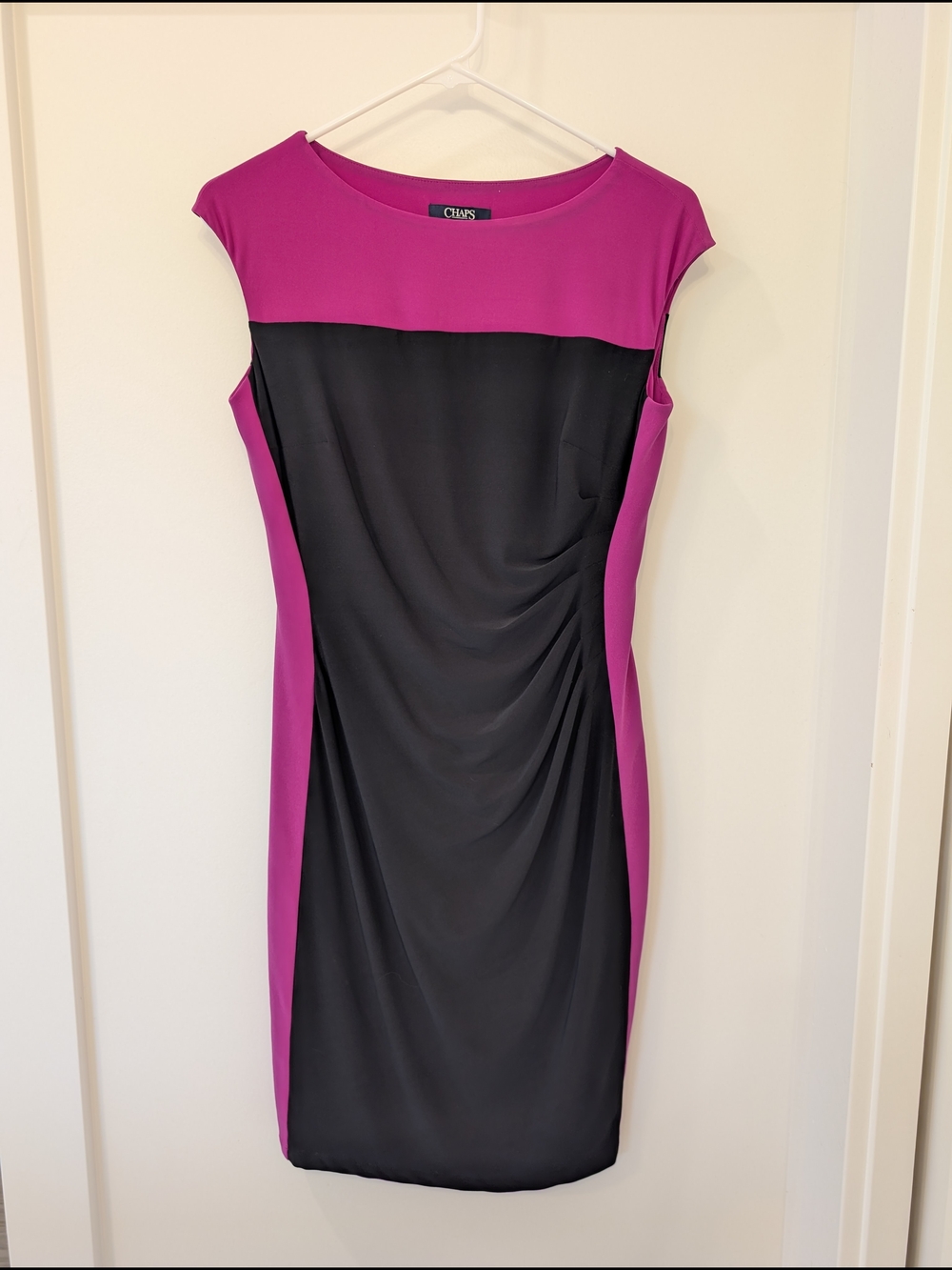 Chaps Two-Tone Pink and Black Sheath Dress